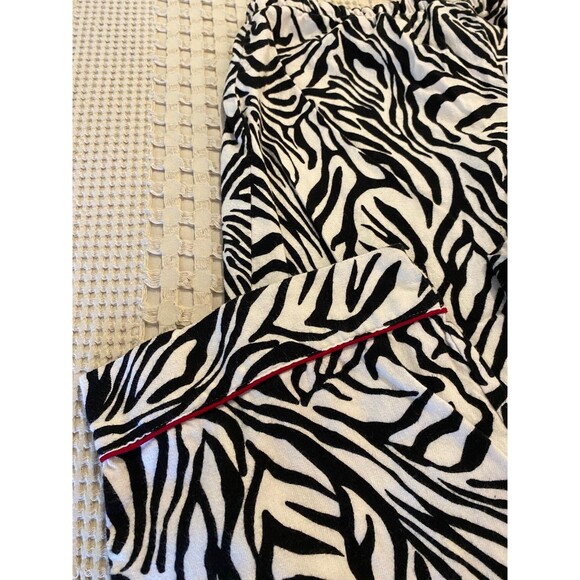 Adonna Zebra Animal Print Pajama Pants Size Medium with Elastic Tie Waist - Picture 5 of 10